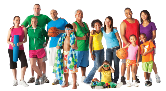 Families standing together