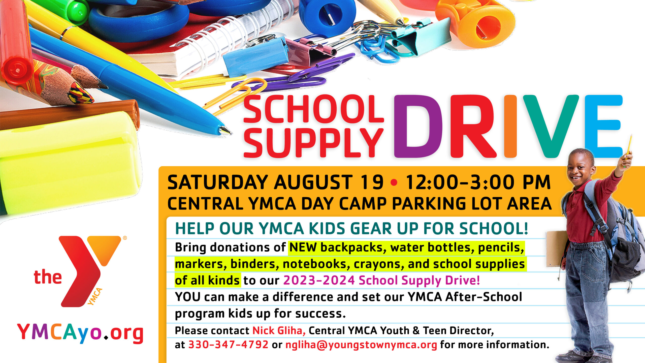 SCHOOL SUPPLY DRIVE YMCA of Youngstown